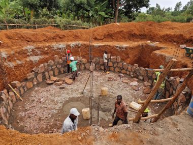 Water cistern under construction