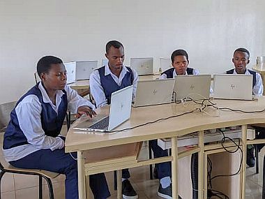 Four scholars at Akagera International School